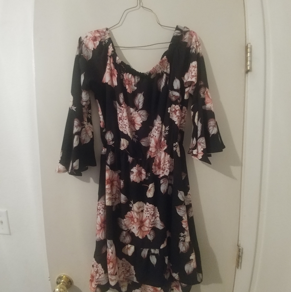 xhilaration Off-Shoulder Flowery Dress